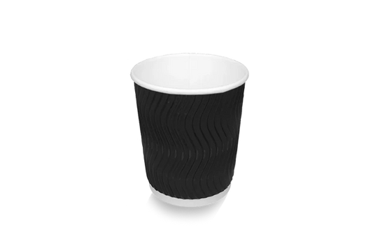 Coffee cup 177cc 7oz Ø73mm Ripple Black