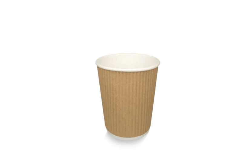 takeaware.nl Koffiebekers Kartonnen koffiebeker 177cc 7oz Ripple Kraft