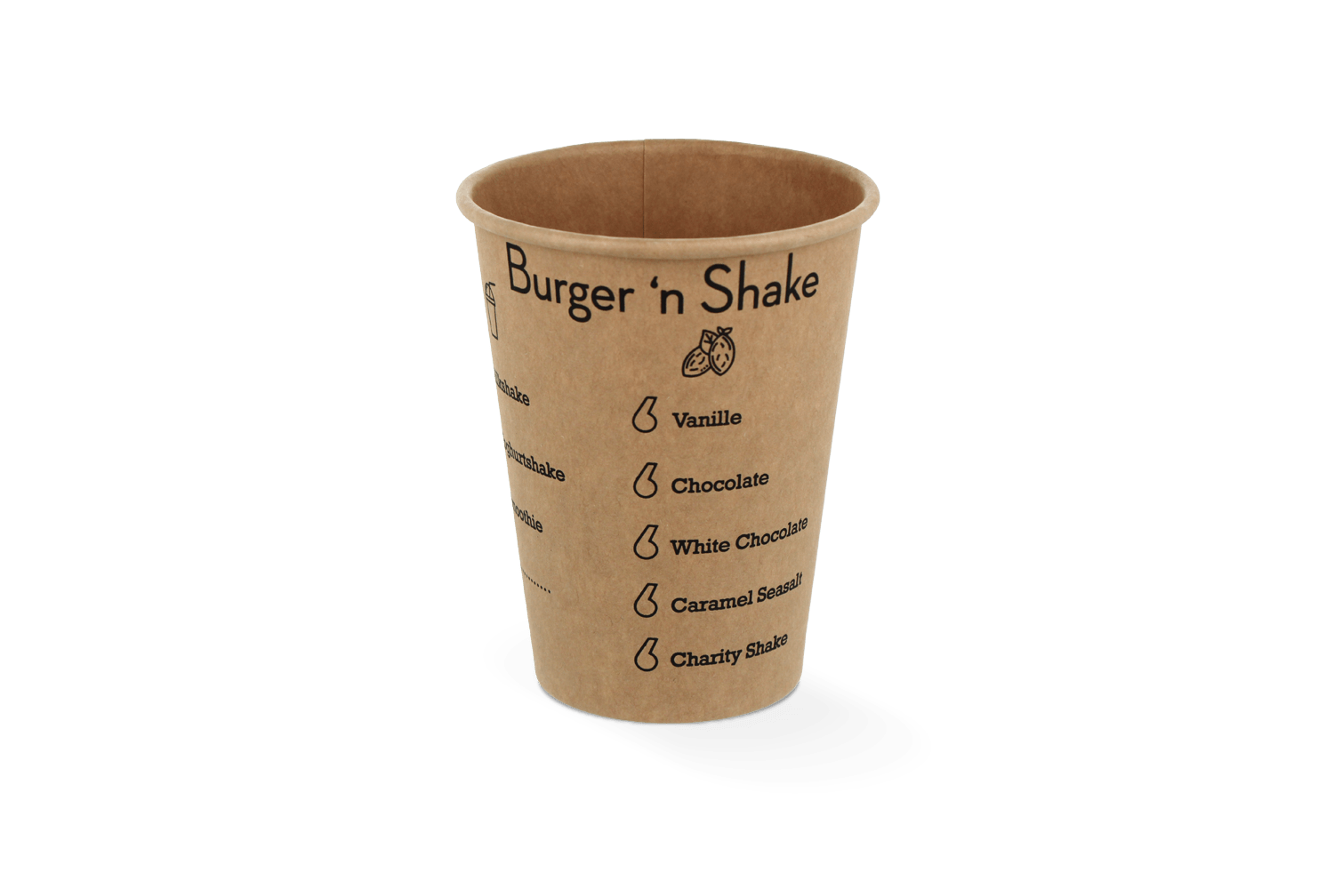 takeaware.nl Milkshakebeker 360cc/12oz Ø90mm Kraft - BurgerNShake custom