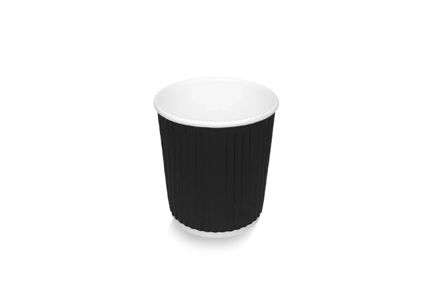 Coffee cup 120cc 4oz Ø63mm Ripple Black