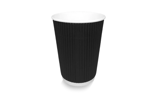 Coffee cup 360cc 12oz Ø90mm Ripple Black