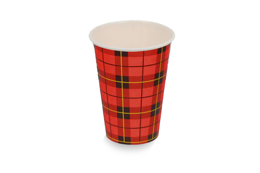 Gobelet à café 180cc 7.5oz Ø70mm tartan scotty