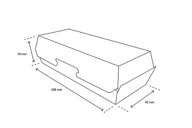 takeaware.nl Friet- en snackbakjes Panini/baguette box 26,5x12,2x7cm karton BIO