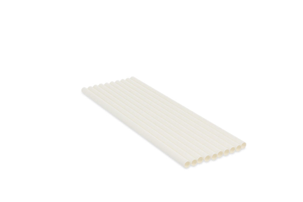 Paper straws white 210x6mm