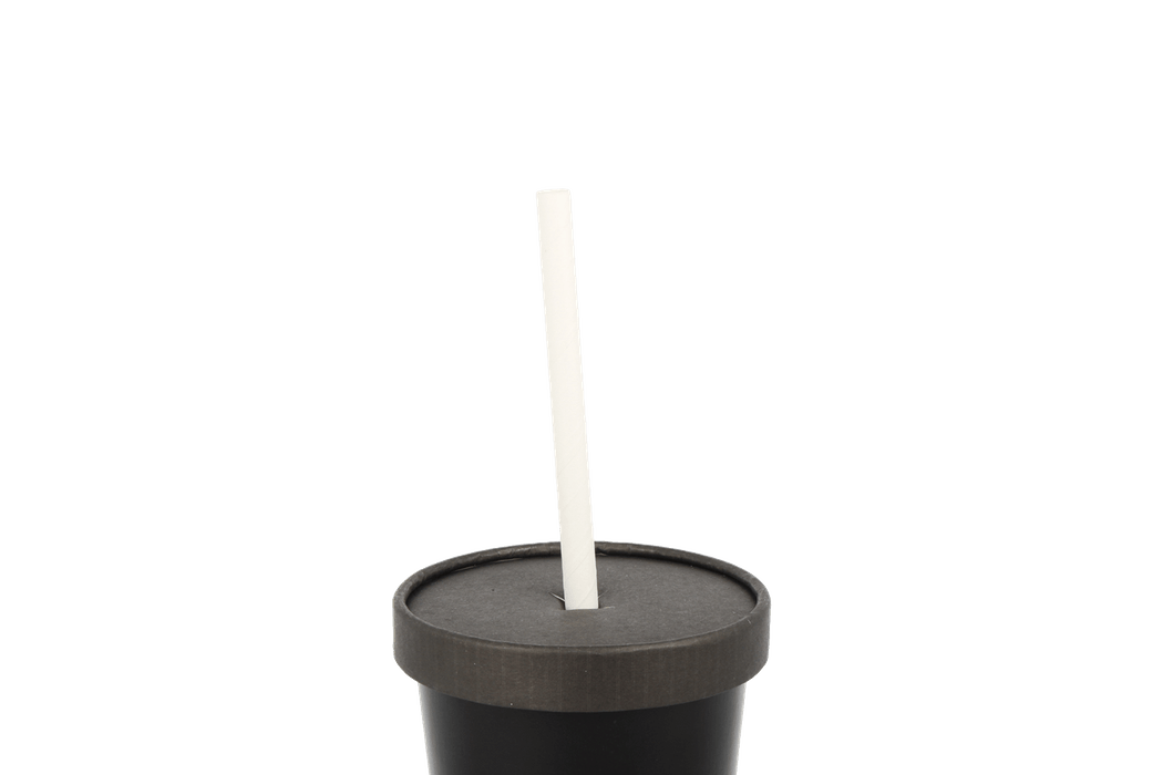 Paper straws white 210x6mm