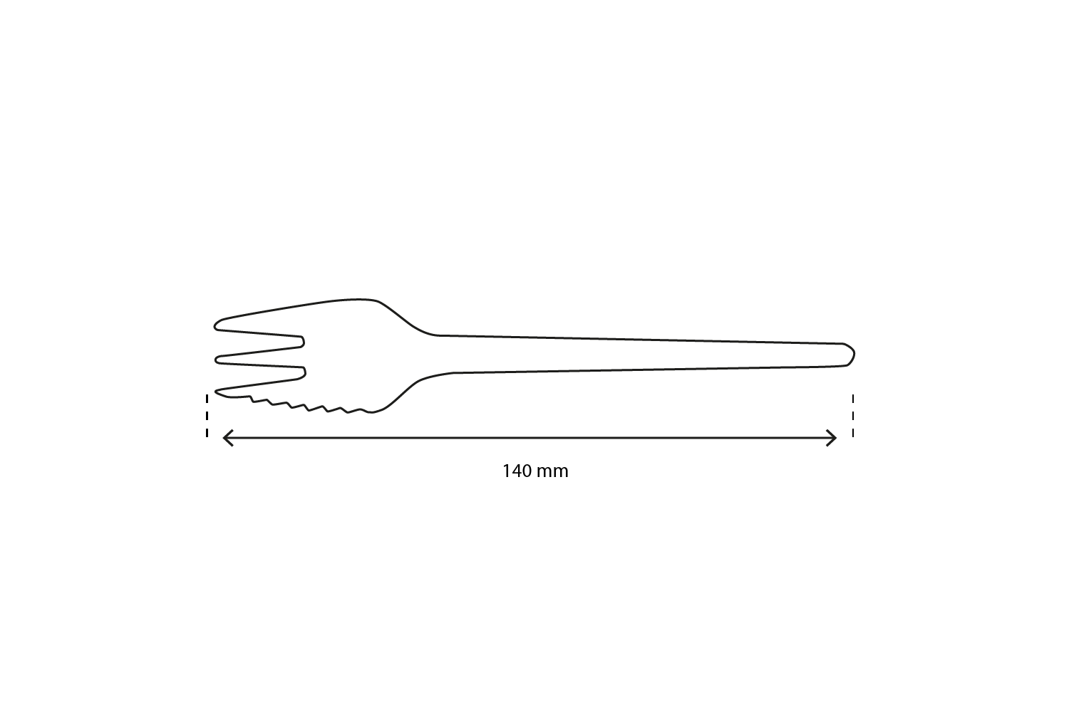 takeaware.nl Bestek Houten vork met tanding 140mm BIO (doos)