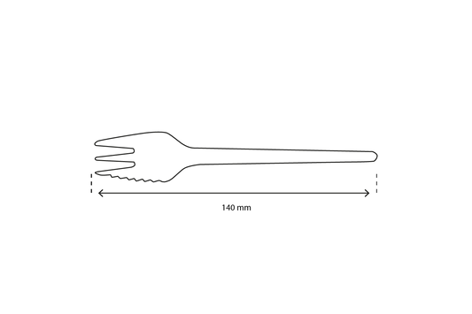 takeaware.nl Bestek Houten vork met tanding 140mm BIO (doos)