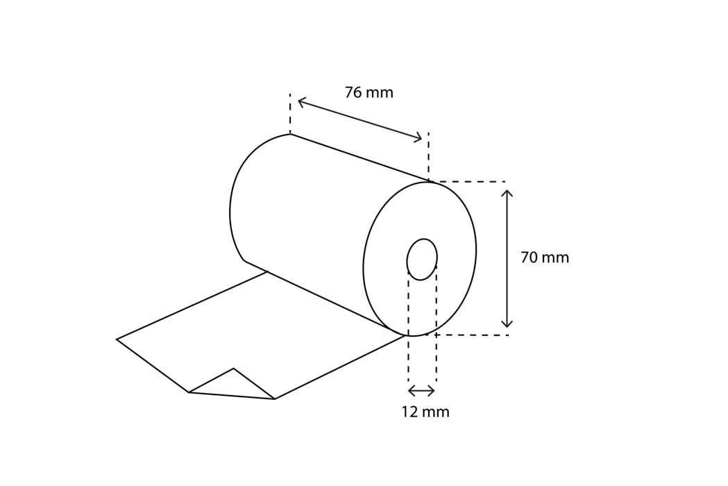 TakeAware.nl Kassa- en pinrollen Houtvrije kassarollen / bonrollen 76x70x12 nieuw