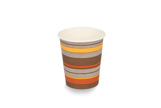 Coffee cup 230cc 8oz Ø80mm cardboard striped