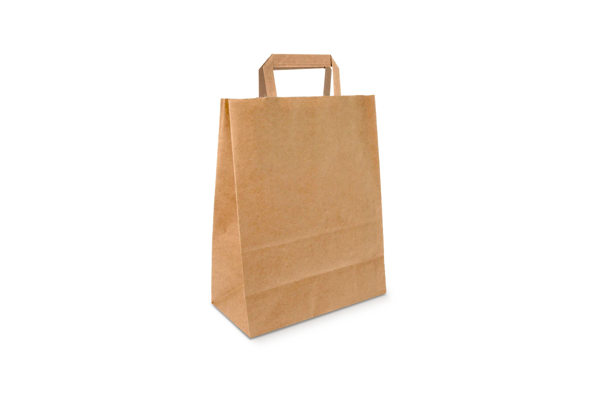 Paper carrier bags Small Brown 22+10x28cm recycled