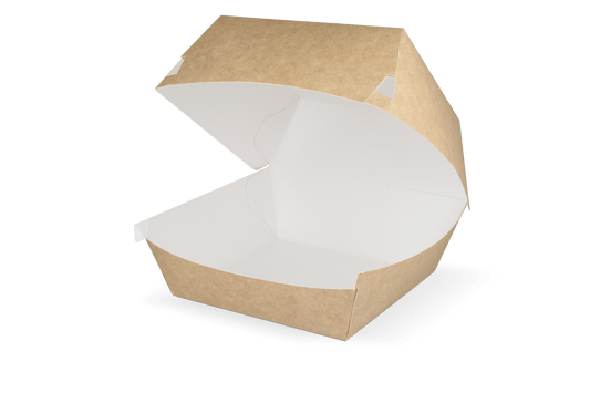 Hamburger box Large kraft/white BIO