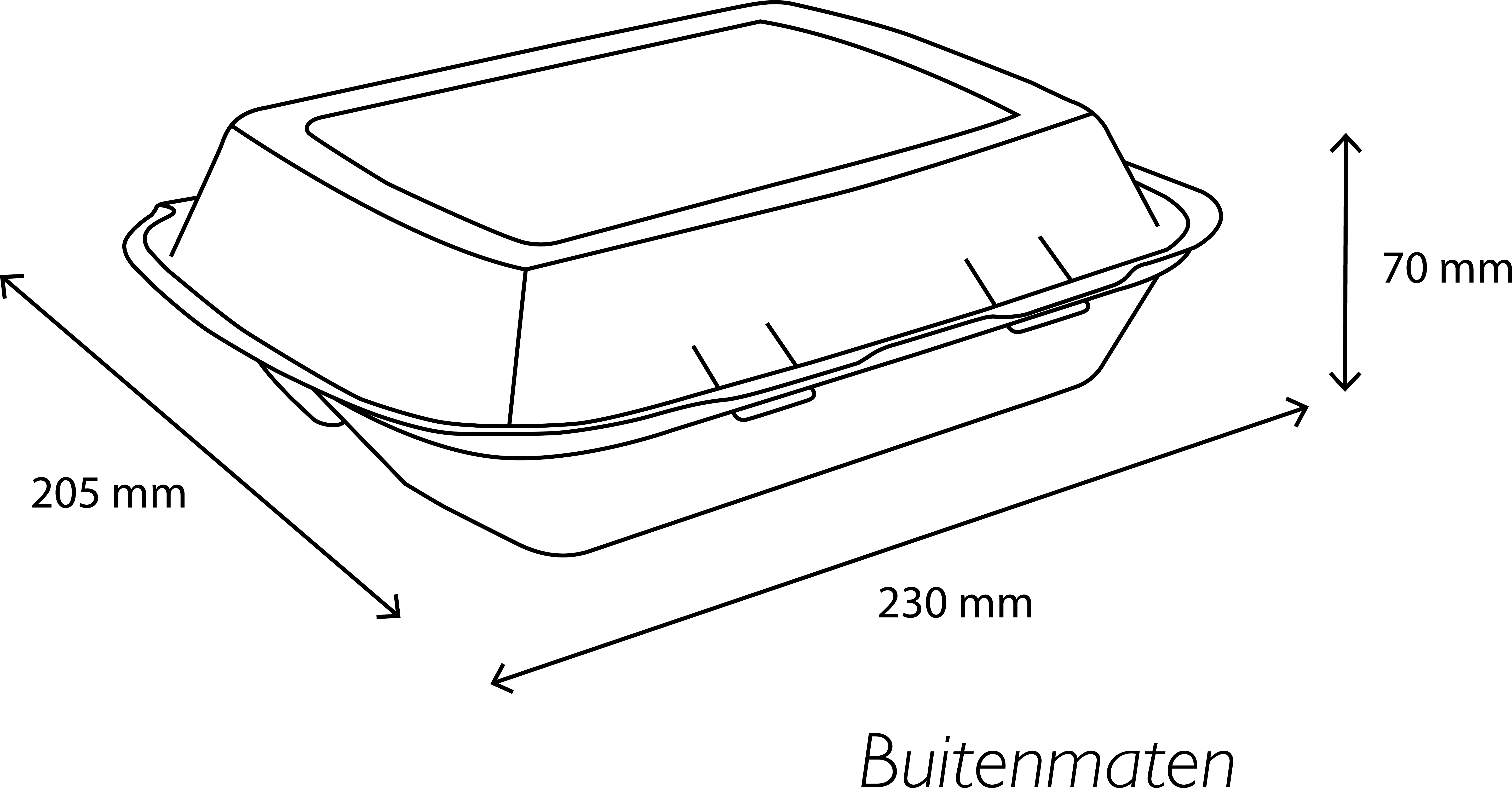 takeaware.nl Maaltijdbakken en schalen Menubox 1-vaks IP4 suikerriet BIO