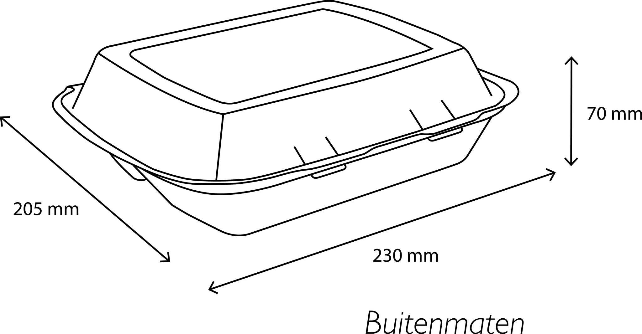 takeaware.nl Maaltijdbakken en schalen Menubox 1-vaks IP4 suikerriet BIO