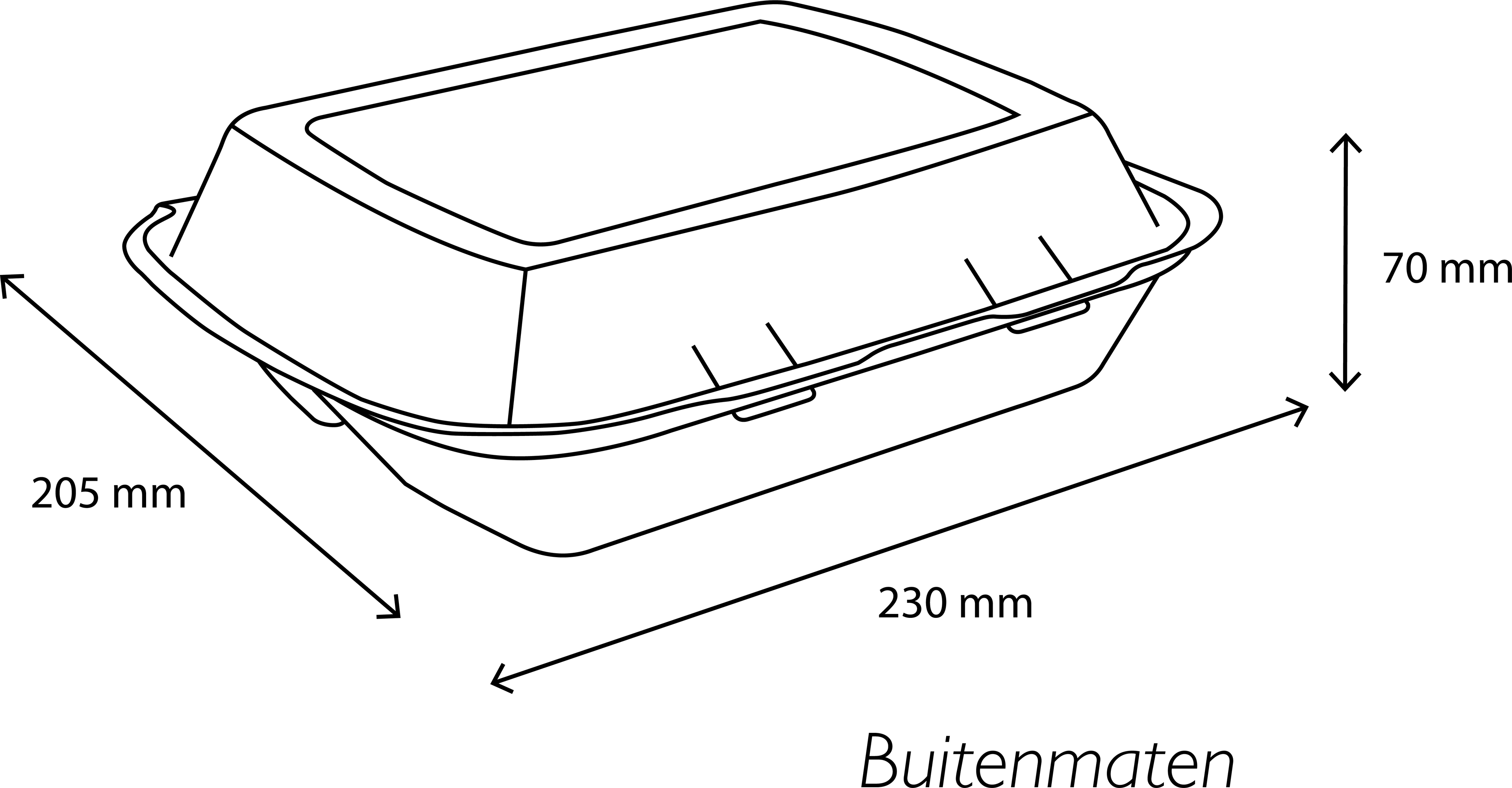 takeaware.nl Maaltijdbakken en schalen Menubox 1-vaks IP4 suikerriet BIO