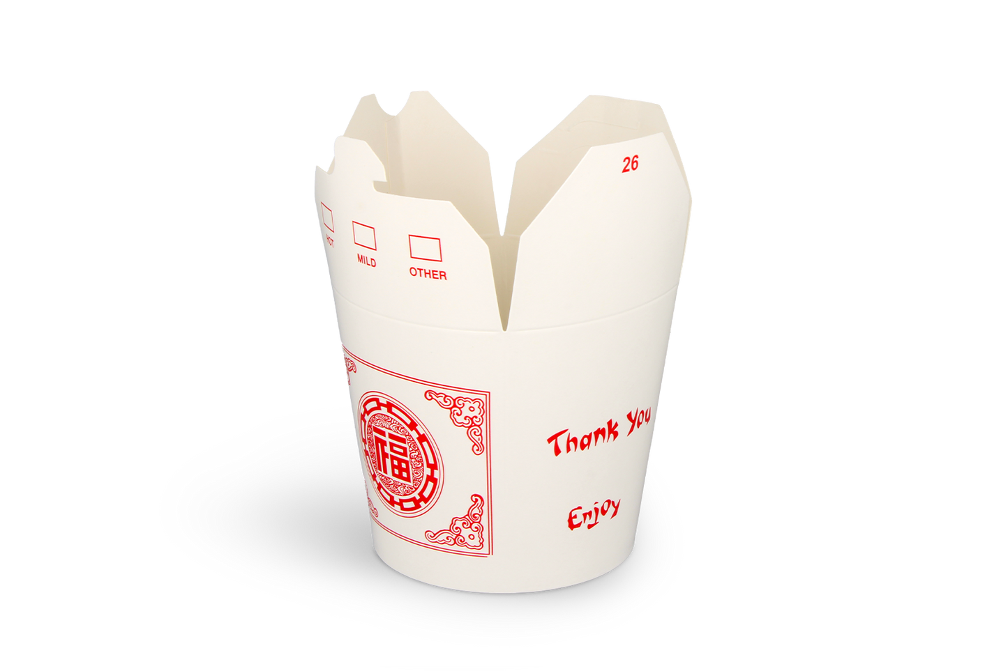 Carton Evebox blanc avec imprimé rouge-26 oz