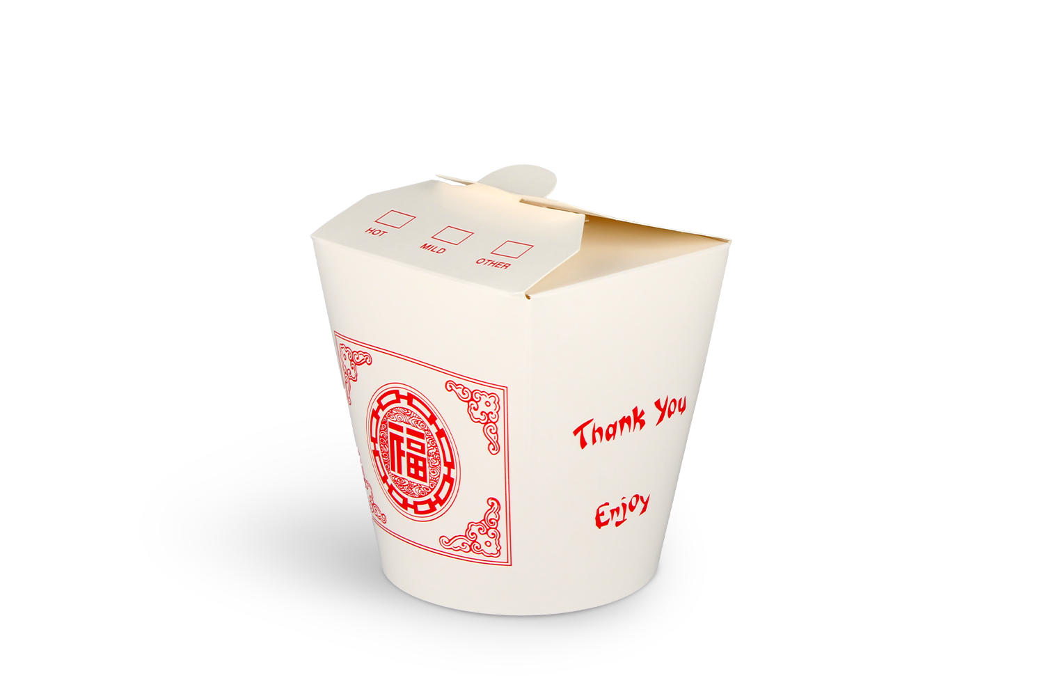 takeaware.nl Wok to go bekers Wok to Go beker 32oz 1000ml karton wit met rood