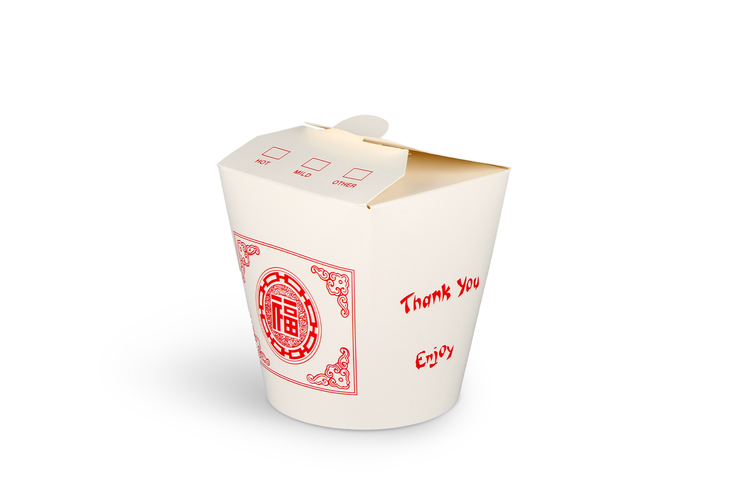 takeaware.nl Wok to go bekers Wok to Go beker 32oz 1000ml karton wit met rood