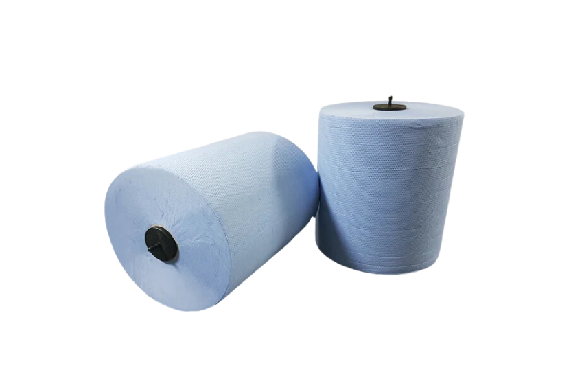 takeaware.nl Handdoek- en poetspapier Handdoekrol Matic 2 laags 6x150 meter Ø21cm 100% cellulose blauw T7