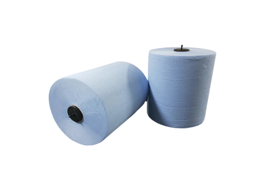 takeaware.nl Handdoek- en poetspapier Handdoekrol Matic 2 laags 6x150 meter Ø21cm 100% cellulose blauw T7