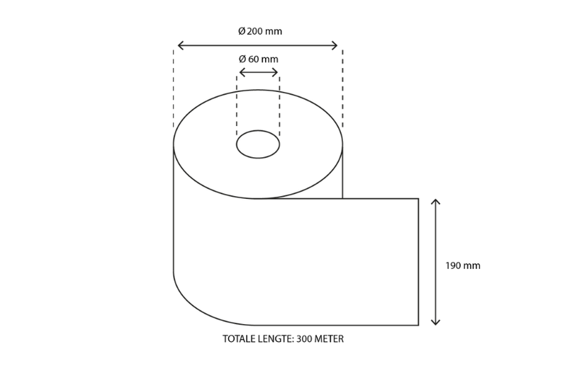 takeaware.nl Handdoek- en poetspapier Poetsrol Midi 1-laags recycled 300 meter blauw