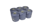 takeaware.nl Handdoek- en poetspapier Poetsrol Midi Blauw 1 laags 6x1,3kg/rol BUDGET recycled T9