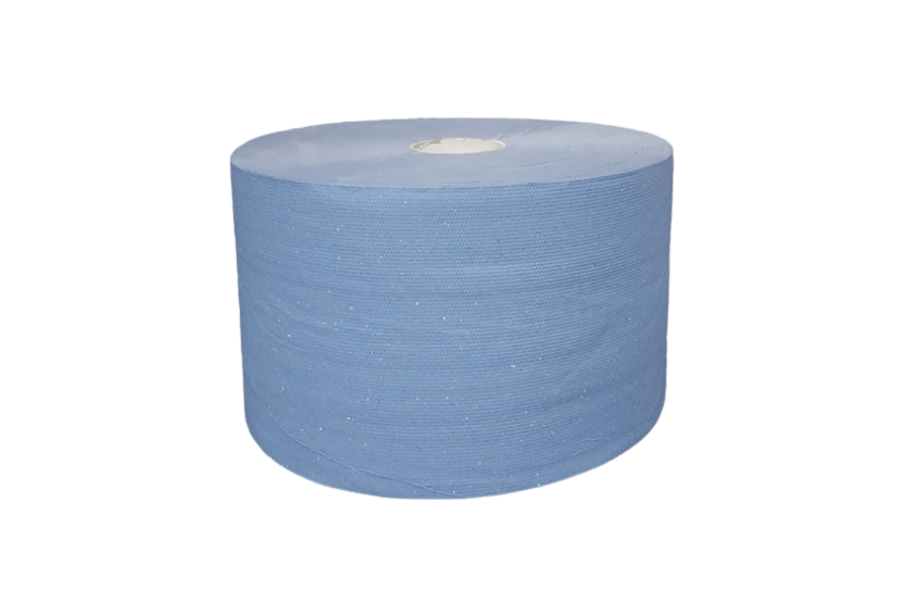 takeaware.nl Handdoek- en poetspapier Industrie uierpapier zwaar 22cm x 360m 3 laags blauw