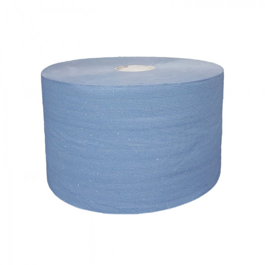 takeaware.nl Handdoek- en poetspapier Industrie uierpapier zwaar 22cm x 360m 3 laags blauw