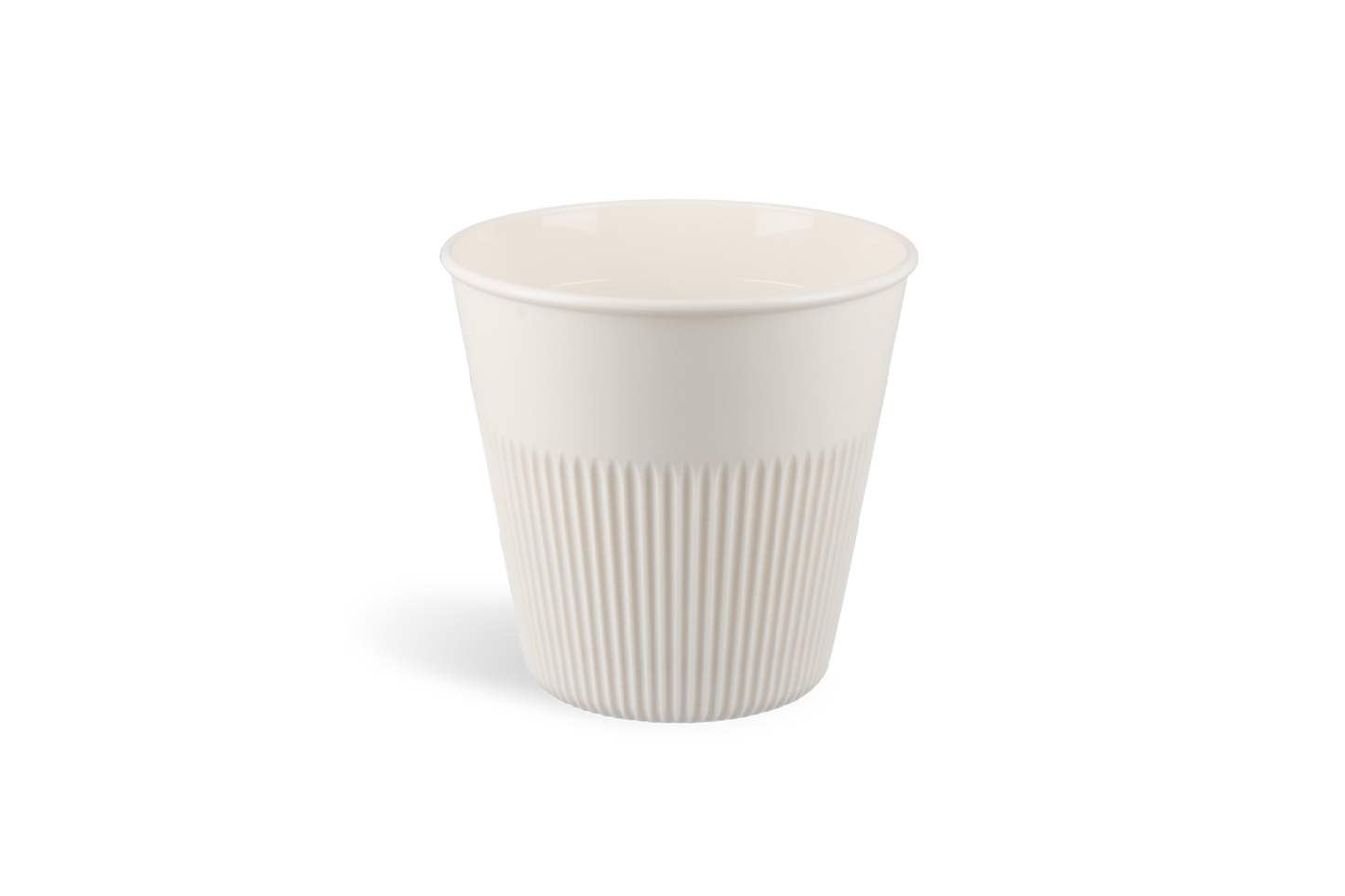 Gobelet à café réutilisable 230cc 8oz Ø89mm nervurée blanc