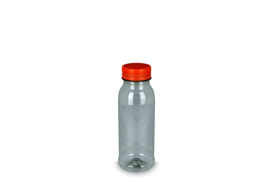 RPET bottle 250cc with orange cap