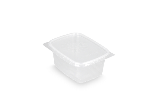 takeaware.nl Saus- en amusebakjes Salade & Saus bakjes 250ml 108mm rechthoekig transparant