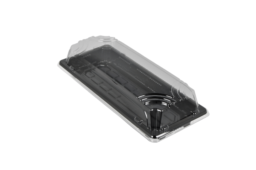 TakeAware.nl Sushi tray SY-02 + deksel 222x90x20mm Zwart
