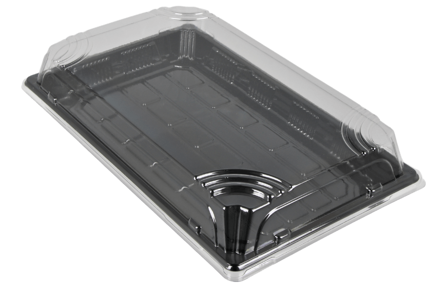 TakeAware.nl Sushi tray SY-09 + deksel 237x145x20mm Zwart