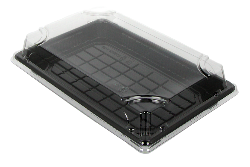 Sushi tray HP-09 + deksel 240x150x25mm Zwart