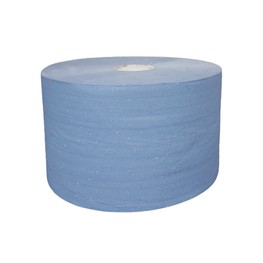 Industrie uierpapier zwaar 22cm x 380m 2 laags blauw