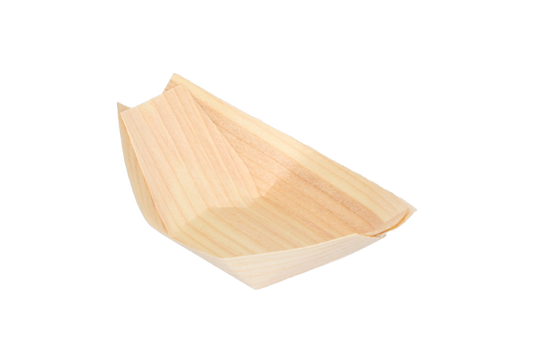 Bateau d'amuse-bouche en bois 92x52mm 100% FSC® BIO