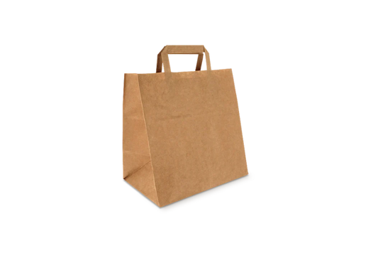 Paper carrier bags Medium Brown 26+17x27cm BIO