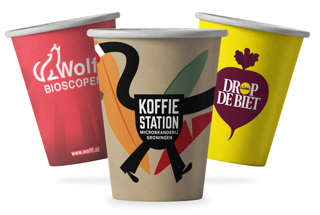 takeaware.nl Saus- en amusebakjes Bedrukte koffiebekers