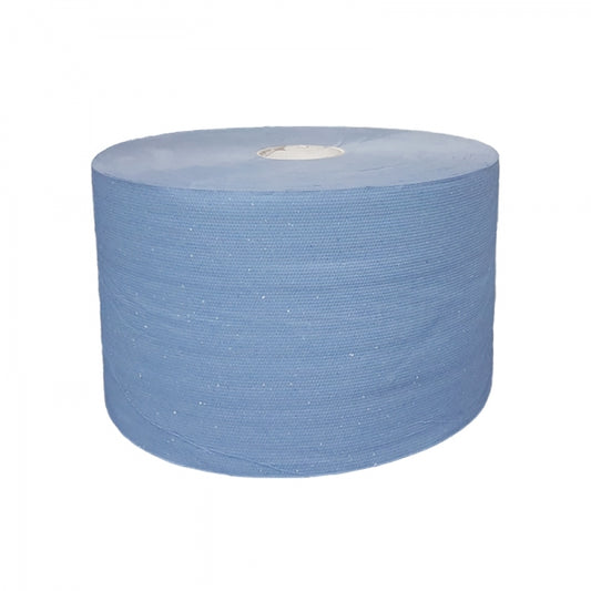 Industrial udder paper heavy 22cm x 360m 2 ply blue