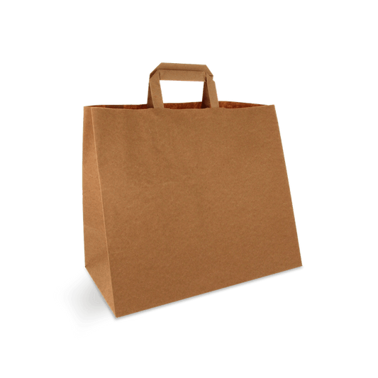 Paper carrier bags Large Brown 32+17x27cm BIO