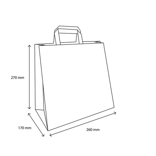 Paper carrier bags Medium Brown 26+17x27cm BIO
