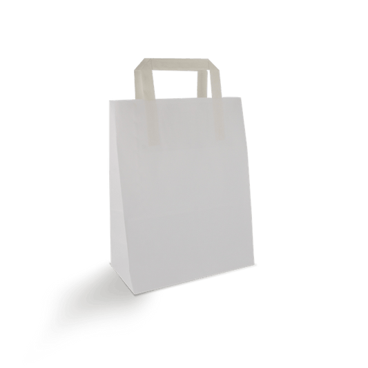 Paper carrier bags Small White 22+10x28cm BIO