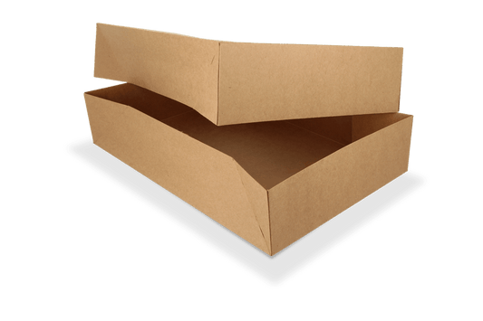Catering boxes kraft with window 36x25x8cm small BIO