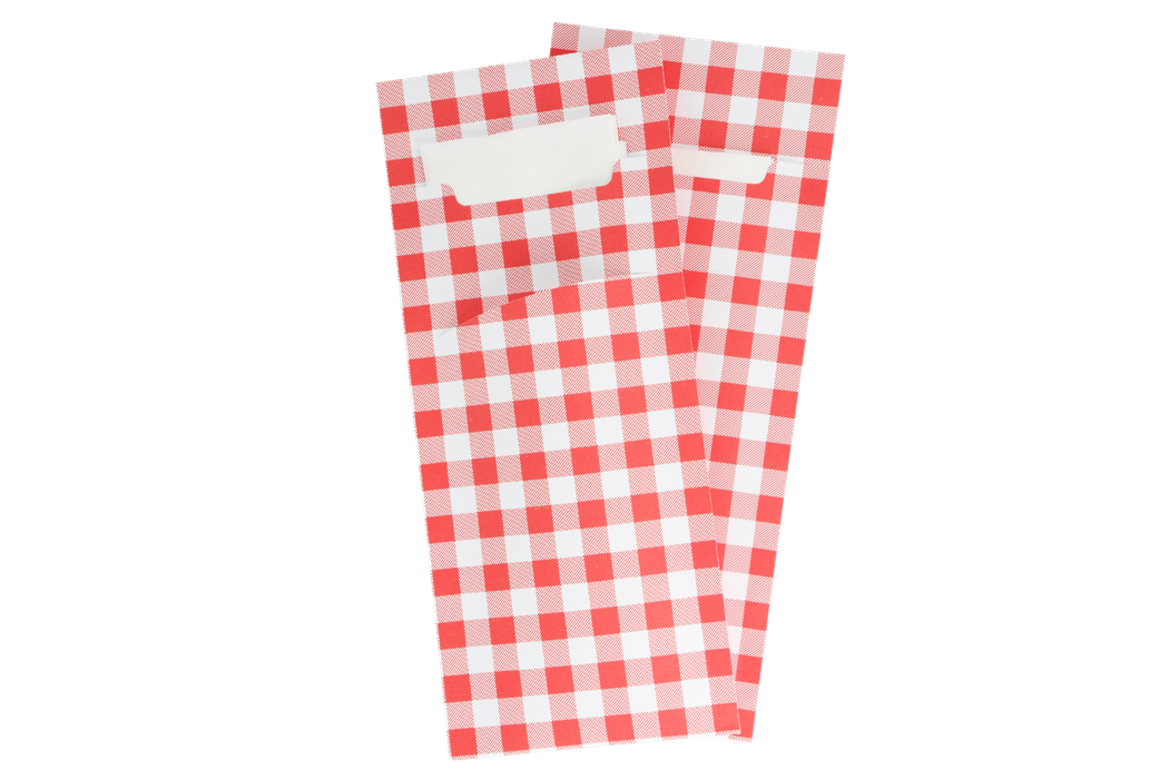 Cutlery bag Farmhouse Vichy with white napkin FSC®Mix BIO