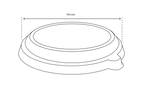 takeaware.nl Saladebakken en bowls Deksel Bowl 800-1200ml Ø195mm transparant