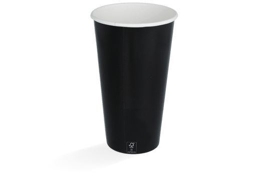 Milkshake cup large 650ml Ø90mm 22oz black FSC®Mix cardboard