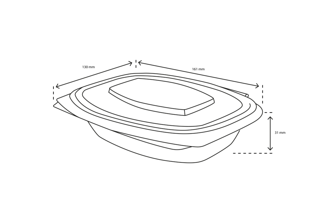 takeaware.nl Saladebakken en bowls Saladebakje met klapdeksel 250 ml BIO