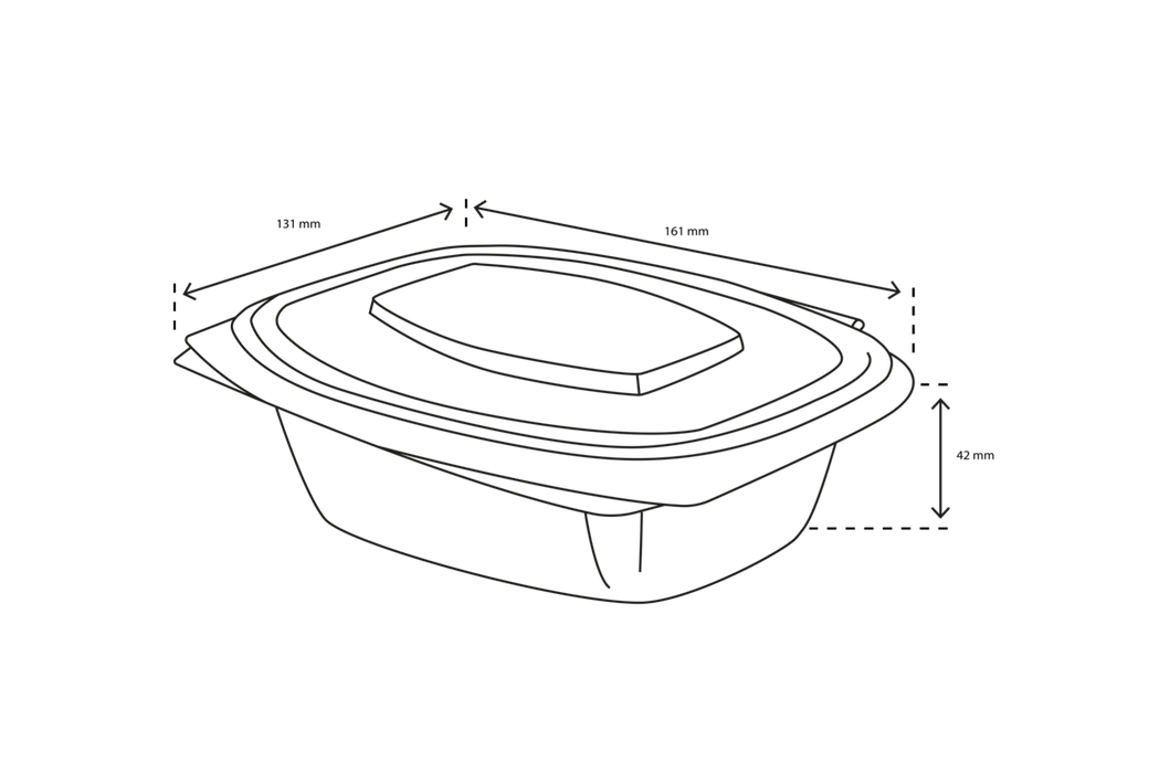 takeaware.nl Saladebakken en bowls Saladebakje met klapdeksel 375ml BIO