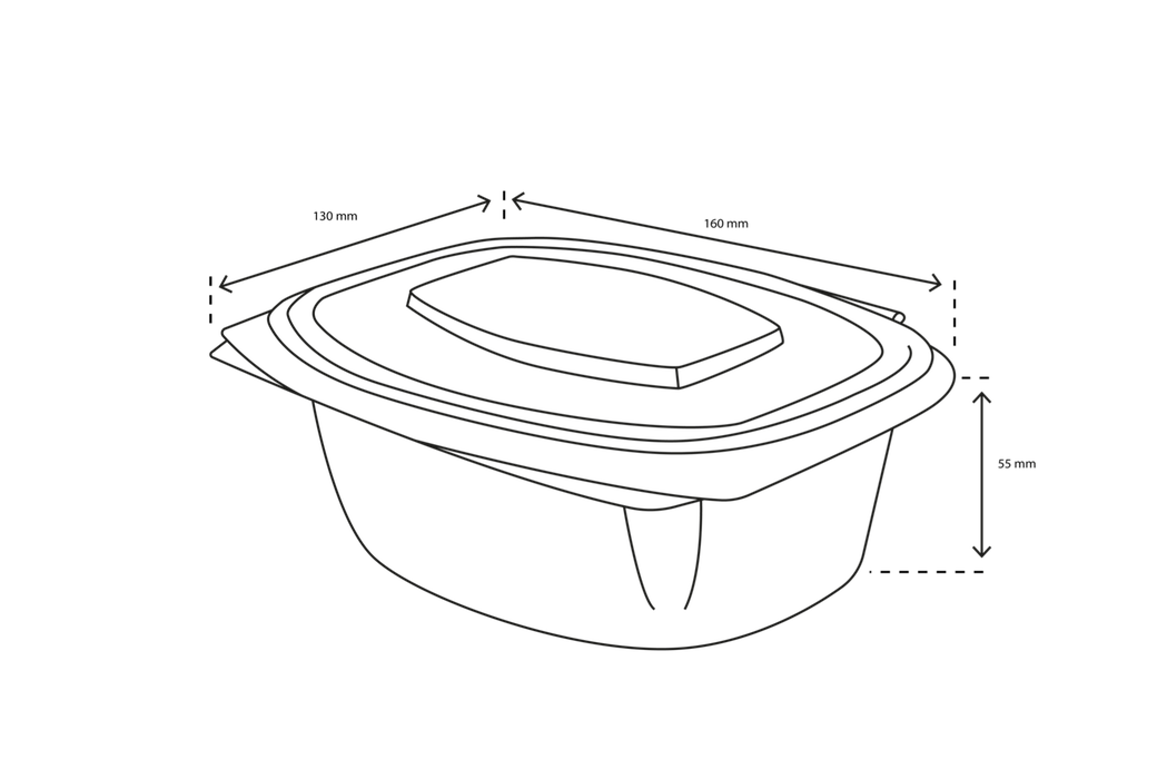 takeaware.nl Saladebakken en bowls Saladebakje met klapdeksel 500 ml BIO