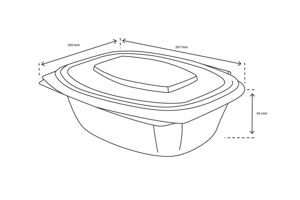 takeaware.nl Saladebakken en bowls Saladebakje met klapdeksel 1000 ml BIO