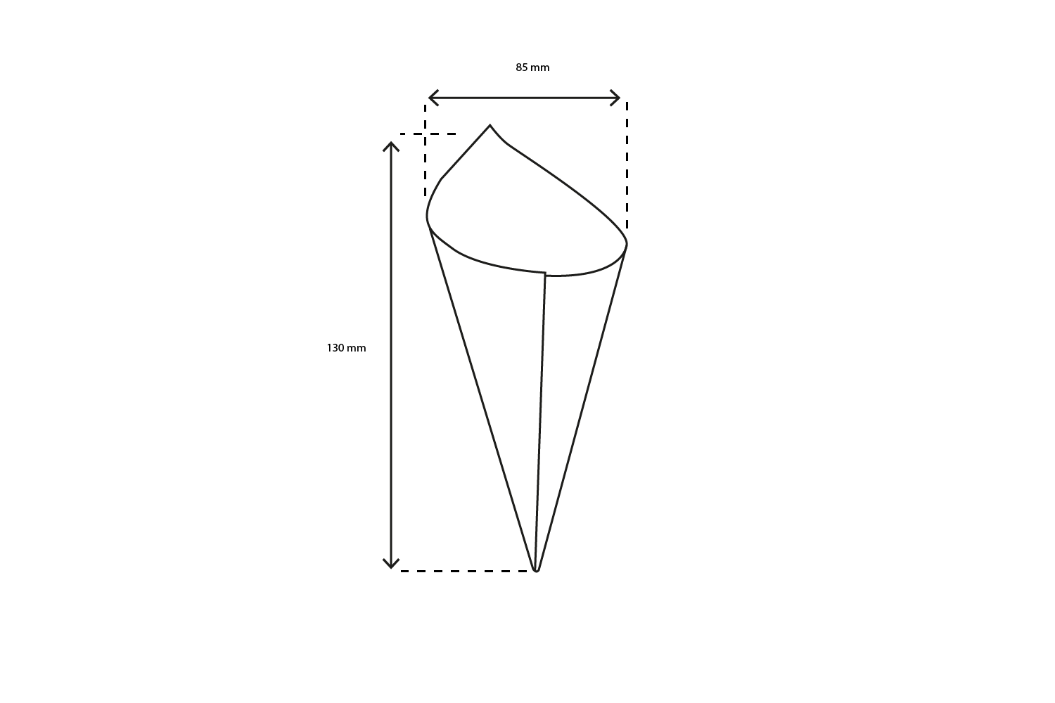 takeaware.nl Puntzakken Houten puntzak 130mm middel BIO